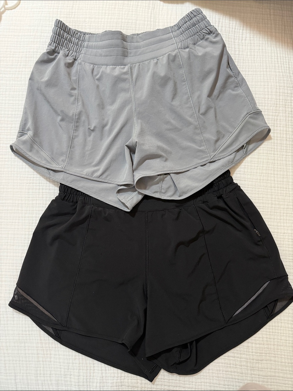 lululemon Hotty Hot Lined 4” Gray and Black Women's Athletic Shorts Duo